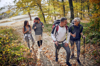 Family Friends People males and female hiking ssR